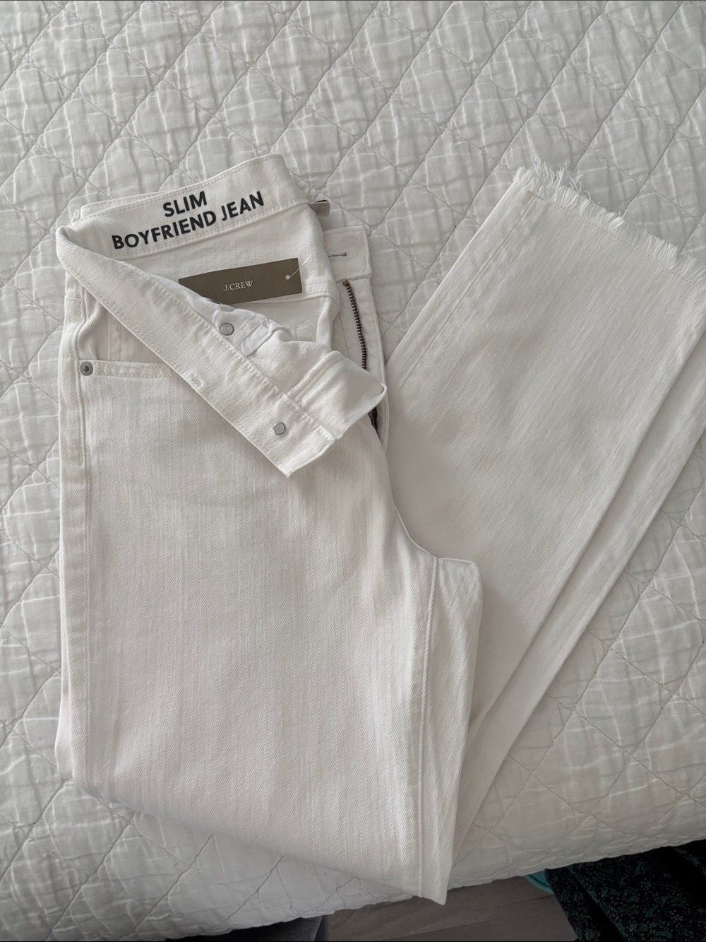 J. Crew White Slim Boyfriend Jeans - Size 27